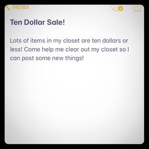 Ten Dollar Sale!